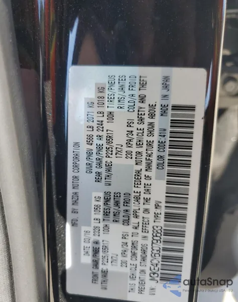 2016 Mazda Cx-5 Touring from USA, damaged, VIN JM3KE4CY6G0790683